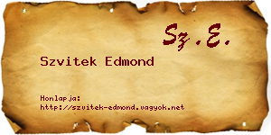 Szvitek Edmond névjegykártya